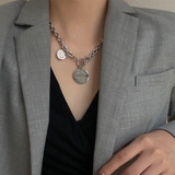 シルバー | ペンダントネックレス 太め チョーカー韓国 | Miniministore