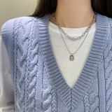 シルバー | チョーカーネックレス チェーン 2連ネックレス | Miniministore