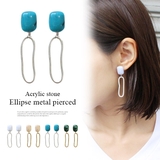 アクリルストーン×エリプスメタルピアス ピアス ホワイト | MODE ROBE | 詳細画像1