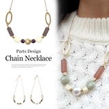 ラウンドパーツスネークチェーンネックレス アクセサリー アクセ | MODE ROBE | 詳細画像1