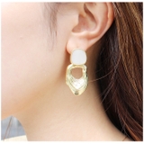 ストーン×オーバルパーツピアス イヤリング ピアスイヤリング | MODE ROBE | 詳細画像5 