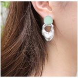 ストーン×オーバルパーツピアス イヤリング ピアスイヤリング | MODE ROBE | 詳細画像8 