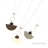 ウッドセミサークルロングネックレス | monamona | 詳細画像1