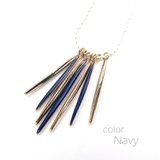 ネイビー | シンプルメタルスティックネックレス ロングゴールドチェーンカジュアルシンプルエレ… | monamona
