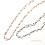 楕円パール2連チェーンネックレス | monamona | 詳細画像1 