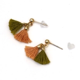 バイカラーミニフリンジピアス タッセル小ぶり ツートン | monamona | 詳細画像8 