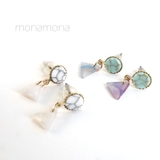 トルコカラージオメトリーピアス 幾何学小ぶりエスニック | monamona | 詳細画像1 