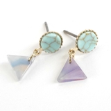 トルコカラージオメトリーピアス 幾何学小ぶりエスニック | monamona | 詳細画像3 