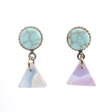 ブルー | トルコカラージオメトリーピアス 幾何学小ぶりエスニック | monamona