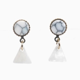 ホワイト | トルコカラージオメトリーピアス 幾何学小ぶりエスニック | monamona