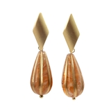 ブラウン | アンティーク風ドロップビーズピアス | monamona