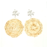 マットシルバー | フラワー＆ラタンピアス | monamona