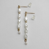 ホワイト | ロングパールイヤリング | monamona