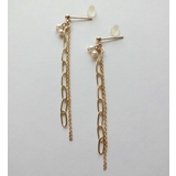 GOLD | 2連ロングチェーンパールピアス | monamona