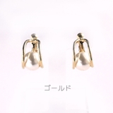 ゴールド | パールイヤリング Uラインフェイクパール | monamona