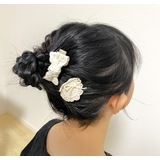 ナチュラル系ジュニアピン＆リボンクリップセット（2P) | monamona | 詳細画像1 