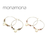 フープ型ビーズ＆涙シェルピアス | monamona | 詳細画像1 