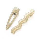 ゴールド | ヘアクリップセット クリアラメ 波型 三角 セットクリップ | monamona