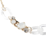 プラチェーンビジュウ付ショートネックレス クリア系 大人アクセ インパクト | monamona | 詳細画像2 