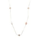 ゴールド | 変形パール＆カットビーズステーションネックレス | monamona