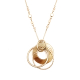 ゴールド | メタル＆アクリルフープネックレスマットカラーアンティーク調 | monamona