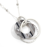 メタル＆アクリルフープネックレスマットカラーアンティーク調 | monamona | 詳細画像4 