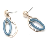 デザインフープコンビピアス 揺れるオーバルメタルフープカジュアルかわいい華奢 大… | monamona | 詳細画像5 