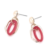 デザインフープコンビピアス 揺れるオーバルメタルフープカジュアルかわいい華奢 大… | monamona | 詳細画像2 