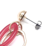 デザインフープコンビピアス 揺れるオーバルメタルフープカジュアルかわいい華奢 大… | monamona | 詳細画像4 