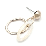 デザインフープコンビピアス 揺れるオーバルメタルフープカジュアルかわいい華奢 大… | monamona | 詳細画像9 