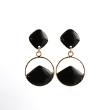 ブラック | サークル下がりピアス  | monamona