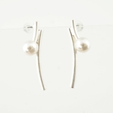 マットシルバー | メタルパイプ＆パールピアス | monamona