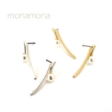 メタルパイプ＆パールピアス | monamona | 詳細画像1 