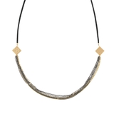 ブラック | アソート6連チェーンマットひし形紐ネックレス | monamona