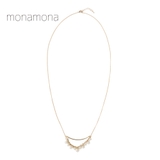 バー＆下がりパールロングネックレス | monamona | 詳細画像1 