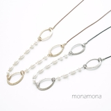 パールメタル楕円ロングネックレス | monamona | 詳細画像1