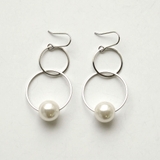 シルバー | 2連サークル下がりピアス | monamona