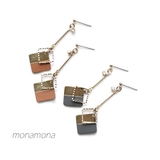 ツートンカラー下がりピアス | monamona | 詳細画像1 