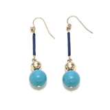 ブルー | アクリル玉フック下がりピアス   | monamona
