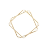 ゴールド | バー＆パールスクエア2連ブレス | monamona