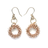 ベージュ | ビーズフープ下がりピアス | monamona