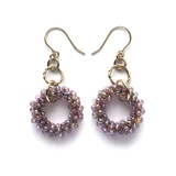 パープル | ビーズフープ下がりピアス | monamona