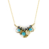 ブルー | ターコイズ＆カットストーン華奢ネック | monamona