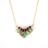 レッド | ターコイズ＆カットストーン華奢ネック | monamona