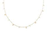 ベージュ | ガラスビーズキラキラ下がりネックレス | monamona