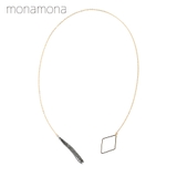 チェーンタッセル&ひし形モチーフラリエットネックレス | monamona | 詳細画像1