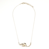 リーフモチーフネックレス パールストーンシンプル シルバーゴールド | monamona | 詳細画像7 