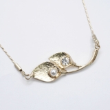 リーフモチーフネックレス パールストーンシンプル シルバーゴールド | monamona | 詳細画像8 