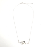 リーフモチーフネックレス パールストーンシンプル シルバーゴールド | monamona | 詳細画像3 