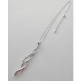 SILVER | ツイストラインストーンネックレス | monamona